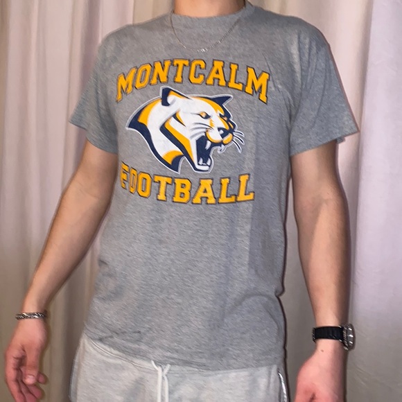 Gildan US M grey Montcalm Football shirt - Picture 1 of 1